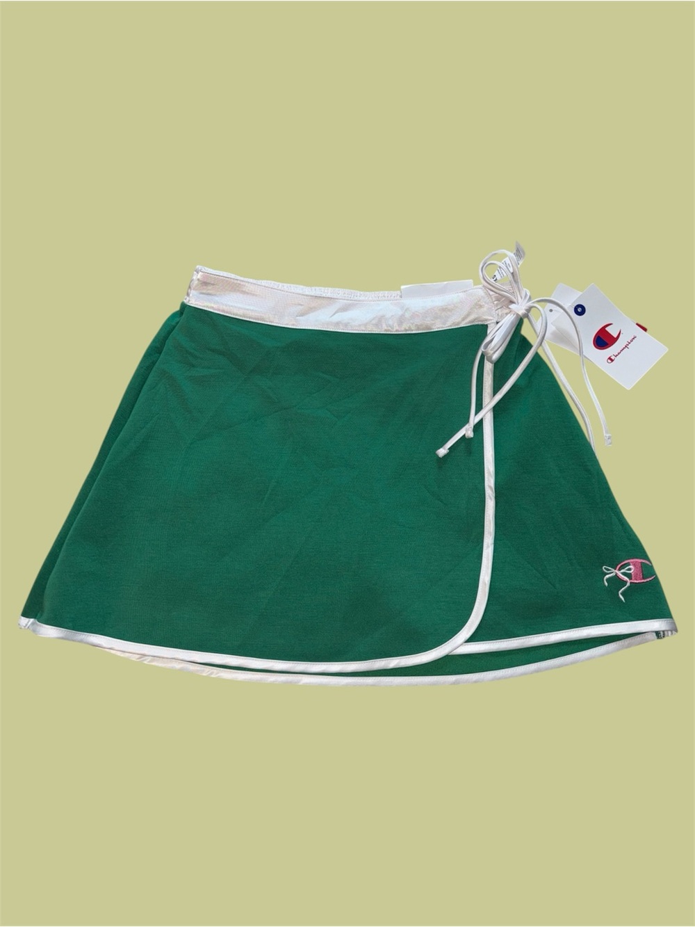 Champion In The Stands Verdant Green Tennis Wrap Skort with White Trim